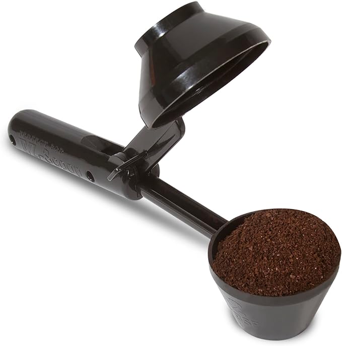 Perfect Pod EZ-Scoop Coffee Scooper & Funnel for Reusable K Cup Refillable Coffee Pods, 2 Tablespoon Capacity Black