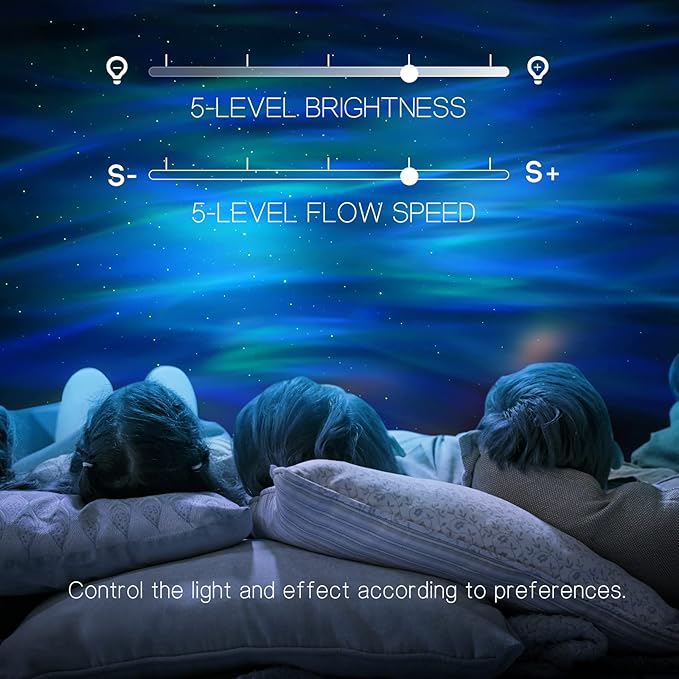 Northern Galaxy Light Aurora Projector with 33 Light Effects, Night Lights LED Star Projector for Bedroom Nebula Lamp, Remote Control, White Noises, Bluetooth Speaker for Parties(White)
