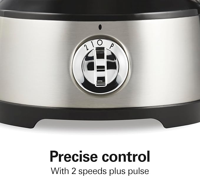 Hamilton Beach Food Processor & Vegetable Chopper for Slicing, Shredding, Mincing, and Puree, 10 Cups + Easy Clean Bowl Scraper, Black and Stainless Steel (70730)