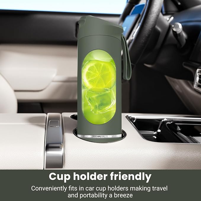 Portable Blender Personal Electric USB，500ML Portable juicer Shakes and Smoothies Blender，Small Blenders，Mixing，Compact、Convenient and Versatile (Green)