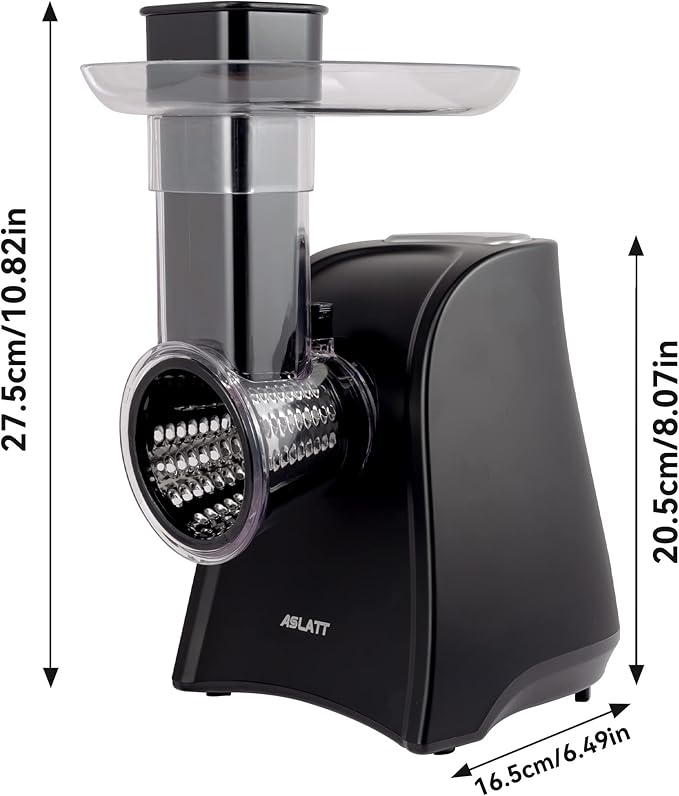 Electric Slicer, Electric Cheese Grater for Home Kitchen Use, One-Touch Control Cheese Shredder, Salad Maker Machine for Fruits, Vegetables, Cheese Grater with 5 Attachments