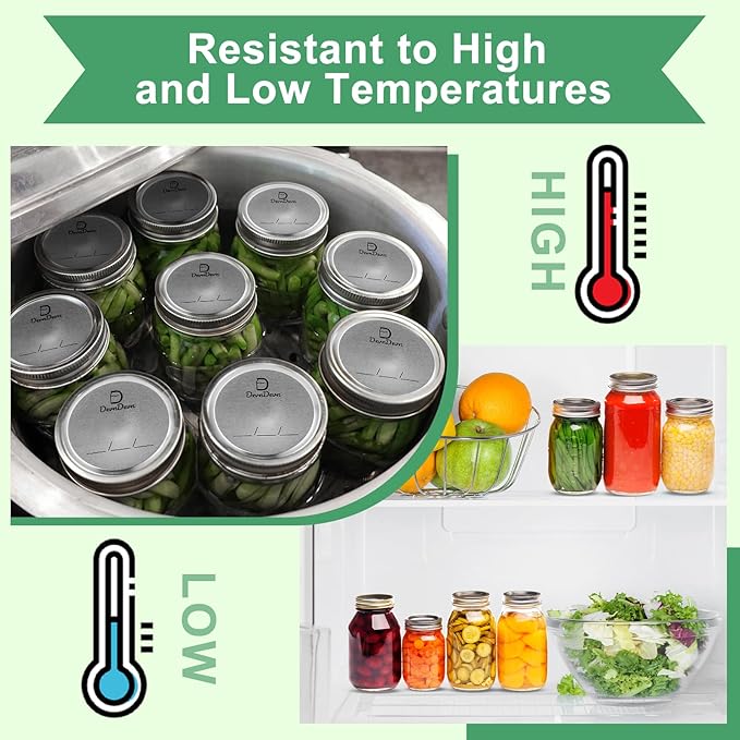 52 pcs Canning Lids, Regular & Wide Mouth Mason Jar Lids Set, Canning Jar Lids for Ball & Kerr, Redefining Leak-Proof with Perfect Airtight Seal, Compatible with Electric Vacuum Sealers