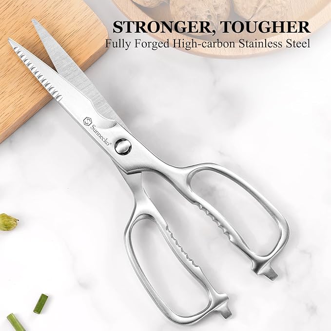 Sunnecko Kitchen Scissors for Food, Heavy Duty Scissors All Purpose Kitchen Shears That Come Apart, 8.5 Inch Fully Forged Stainless Steel