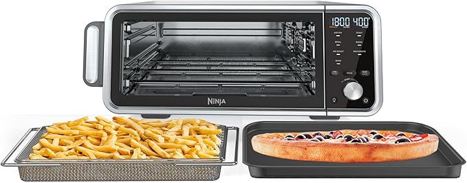 Ninja SP201 Digital Air Fry Pro Countertop 8-in-1 Oven with Extended Height, XL Capacity, Flip Up & Away Capability for Storage Space, with Air Fry Basket, Wire Rack & Crumb Tray, Silver