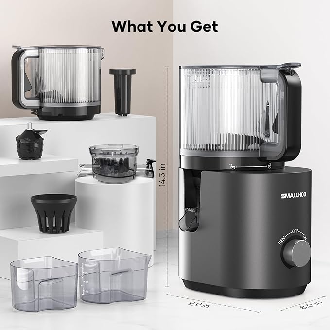 3-in-1 Juicer Machines, Cold Press Juicer 7“ Large Chute & 120oz – for Whole Vegetables & Fruits, High Juice Yield | Nut Milk | Natural Sorbet, Sliver