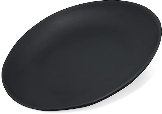 Carlisle FoodService Products Ridge Reusable Plate Salad Plate, Rimless Plate for Home and Restaurant, Melamine, 9 Inches, Slate, (Pack of 12)