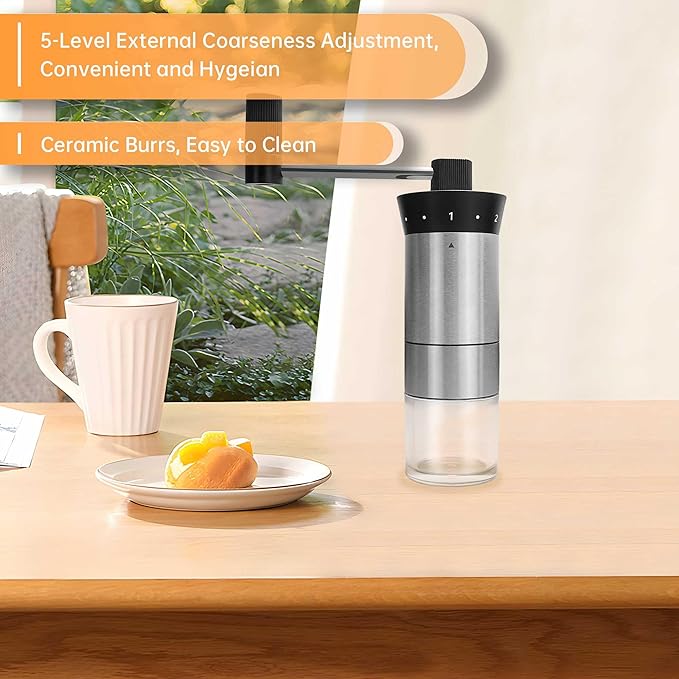 SuperCook Pour Over Coffee Kit, Coffee Maker Set, All in One Hand Drip Coffee Set, Coffee Grinder Manual Set, Ideal for Anniversary Birthday Gift