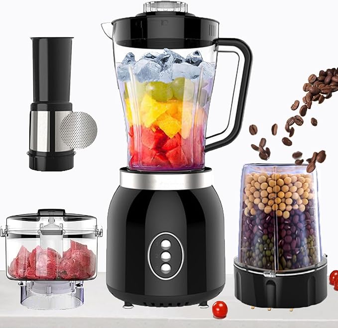 Grinder Blender and Food Processor for Kitchen, 4 Functions for Shakes and Smoothies, Meat Chopped,Dry Grinding & more With 800W 2 Speed Motor Electric Mixer Machine