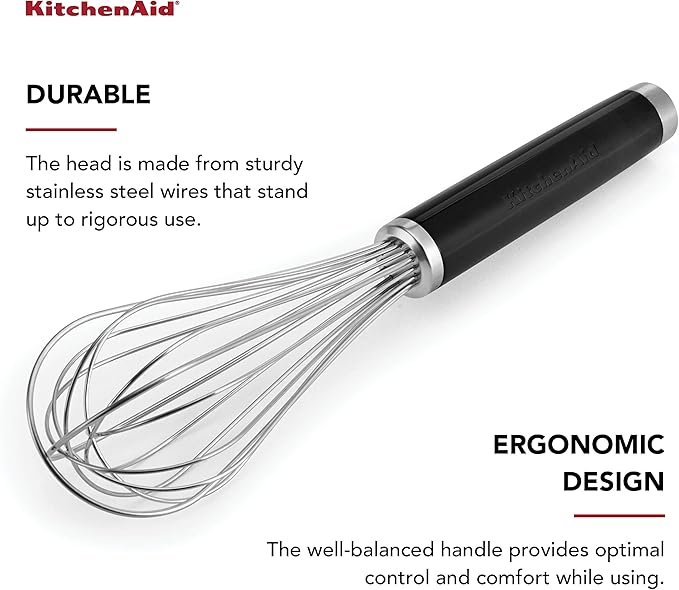 KitchenAid Utility and Flat Whisk Set, Set Of 2, Black