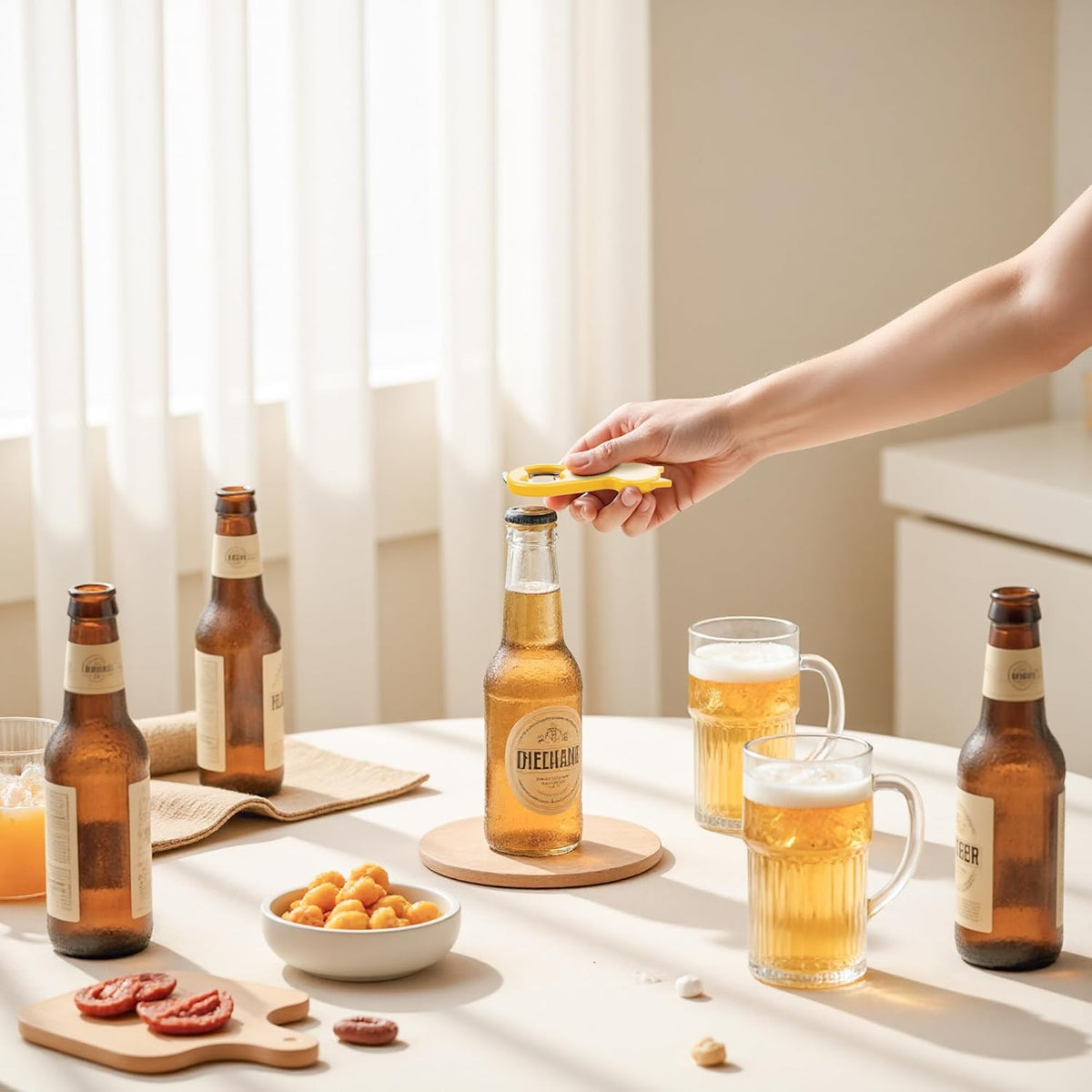 Li&Zhao Cat Beer Bottle Opener Magnet - 3 PCS Cute Magnetic Bottle Opener for Fridge Novelty Beer Beverage Drinking Opener with 3 DIY Pen for Girls Dad Bartender,Bar Barbecue Parties Restaurant