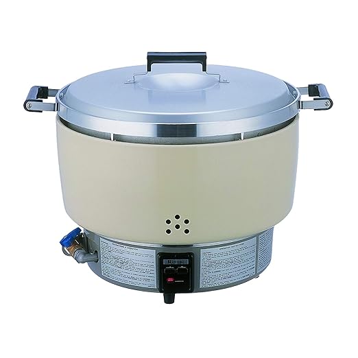 Thunder Group RER55ASN Rice Cooker, Natural Gas, 55 Cup uncooked Rice Capacity, 23" x 18-1/2" x 17-3/4", Lift-Off Cover, Automatic simmers, Piezo Pilot Ignition, Accurate an