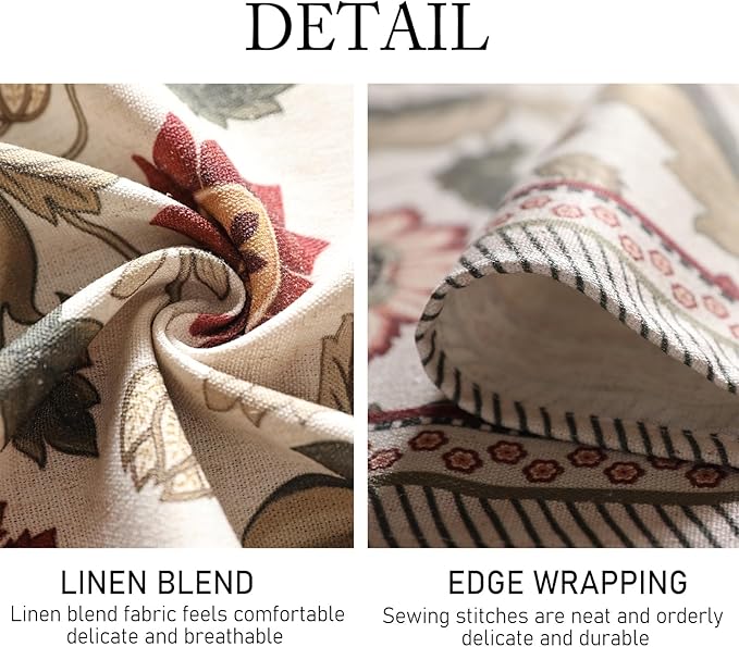 ISAENNE Designer Provence Floral Tablecloth Rectangular,Linen Colorful Washable Indoor Table Cloth,Durable Decor Tablecloths for Dining Thanksgiving Kitchen Christmas,55"*87"-Ratina