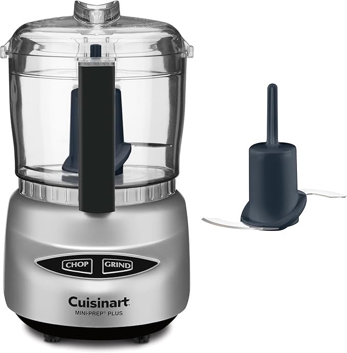 Cuisinart Mini-Prep Plus Food Processor, 24-Ounce Mini Food Processor to Chop Herbs, Vegetables, and Hard Cheese, 24-Ounce Work Bowl, Reversible Stainless Steel Blade, DLC-2ABC, Brushed Chrome