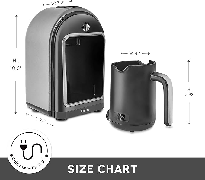 KARACA Hatır Turkish Coffee Maker, 5 Cups Electric Turkish Coffee Machine with Ember Mode, Automatic Temperature Control, Overflow Protection, Audible & Visual Alerts, Galaxy Grey