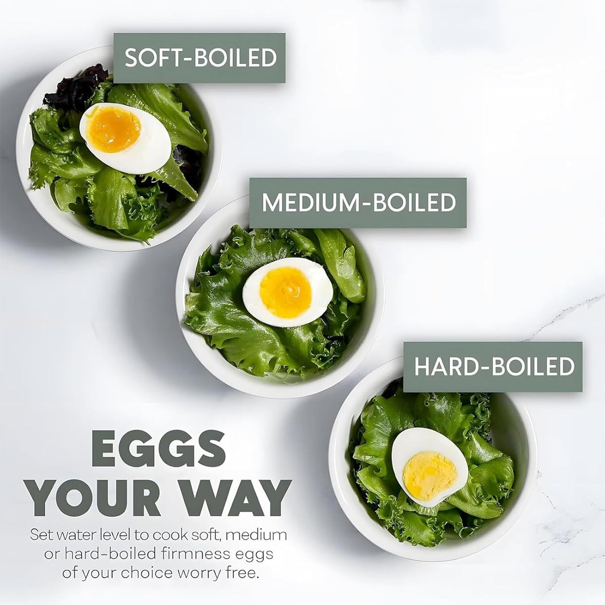 Sunny Side Master Egg Cooker, Smart Egg Cooker with Auto Shut, Multi-Function 6-in-1 Stainless Steel Electric Rapid Egg Cooker for Home Use (1)