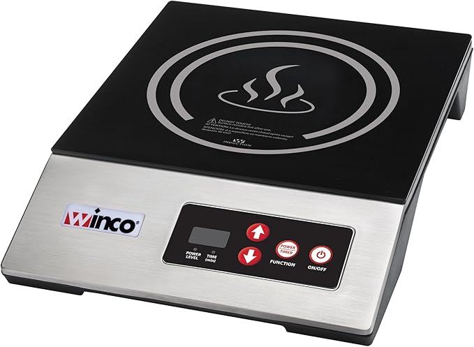 Winco EIC-400E Commercial-Grade Portable Induction Cooktop Burner, 1800 W, 120V