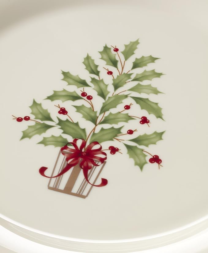 Lenox 897744 Holiday Tree Accent Plates, Service For 4, Christmas Dishes, Dinnerware Set,