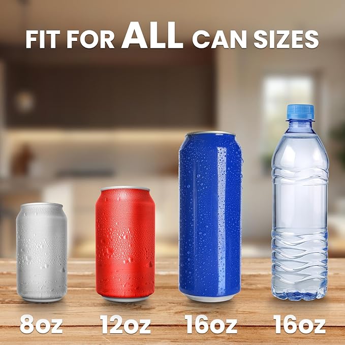 Can Crusher with Auto Drop Recycling | Built-in Bottle Opener | Crushes 12-16oz Cans | Includes Kitchen Storage Bag | Heavy Duty Metal Design, Space Saving & Hands-Free Operation- Halloween gifts