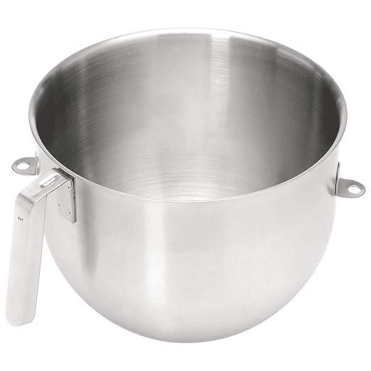 KitchenAid KSMC8QBOWL 8-Quart Mixing Bowl with J Hook Handle, Stainless Steel, NSF, 8quarts