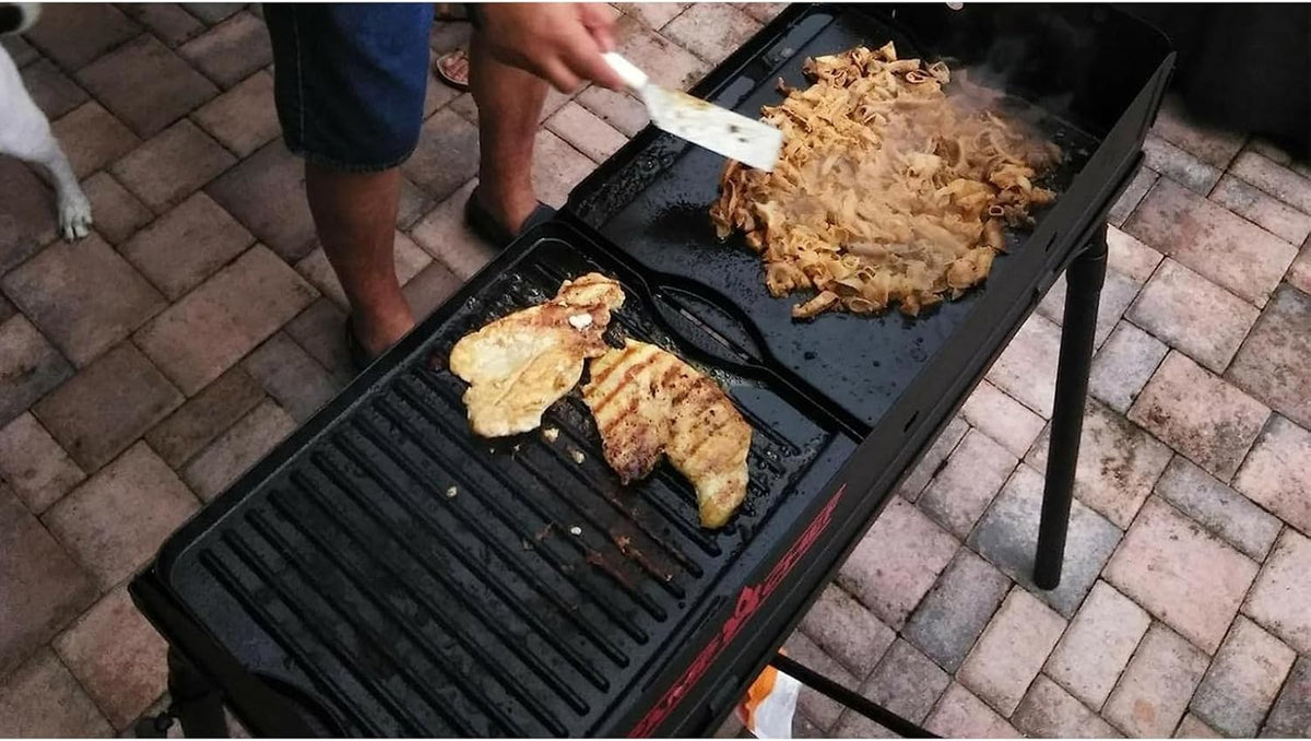 Utheer Reversible Grill Griddle for All Camp Chef 14" & 16" Stoves Cast Iron Griddle, for Camp Chef Explorer 2-Burner Stove,3-Burner, Single Burner Outdoor Stove, 1 Pack