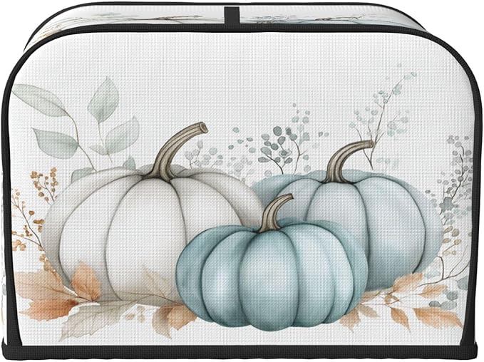Toaster Cover 4 Slice Pastel Pumpkin Thanksgiving Leaf Kitchen Small Appliance Covers with Pockets Dust and Fingerprint Protection