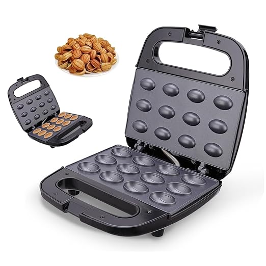 Walnut Cookie Maker 12 Holes Mold Maker Electric Walnut Cake Maker Mini Nut Waffle Bread Machine Sandwich Iron,Toaster Baking Breakfast Pan