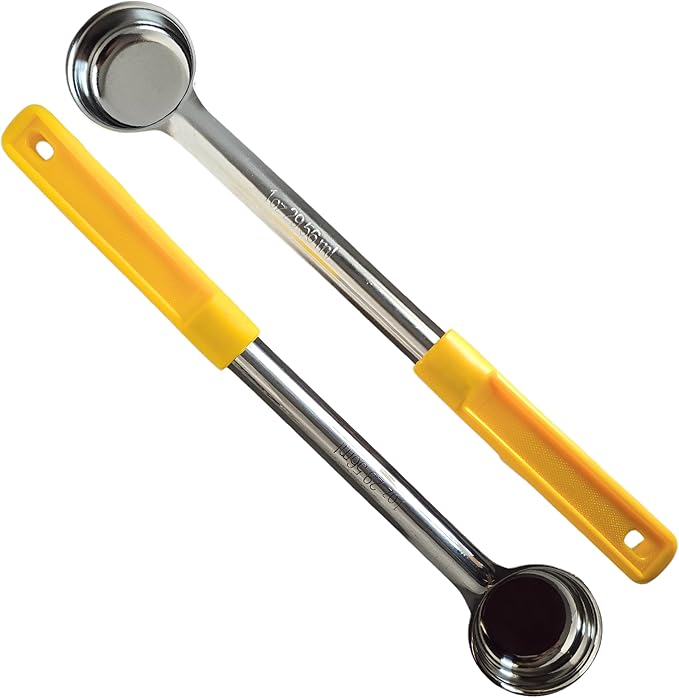 1 Ounce Solid Stainless Steel Portion Control Ladle Spoon for Measuring and Serving; Commercial Grade Serving Scoops [Pack of 2]
