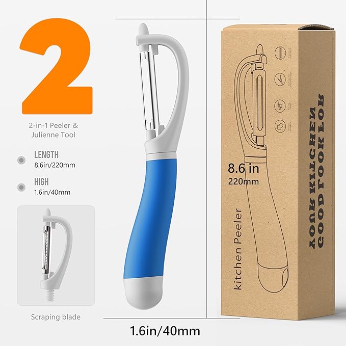Li&Zhao Vegetable Peelers - Potato Peelers Fruit Peeler Veggie Peeler Carrot Peeler Apple Peeler Garlic Peeler kitchen tools Corn Peeler(2 Blades)