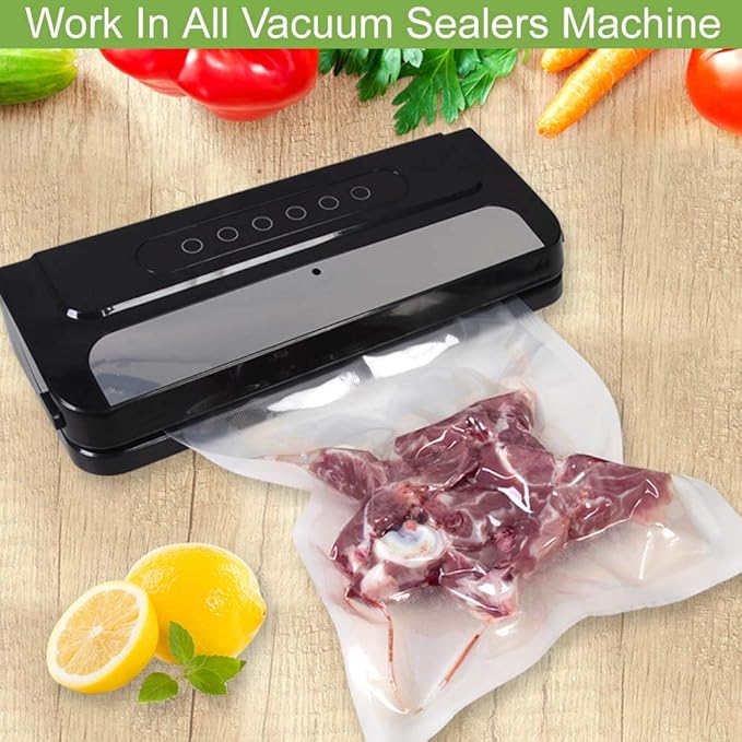 MakMeFre 8 Pack 8"x20'(4Rolls) and 11"x20' (4Rolls) Vacuum Sealer Bags Rolls for Food,Commercial Grade, BPA Free,Puncture Prevention,Great for Sous Vide Cooking
