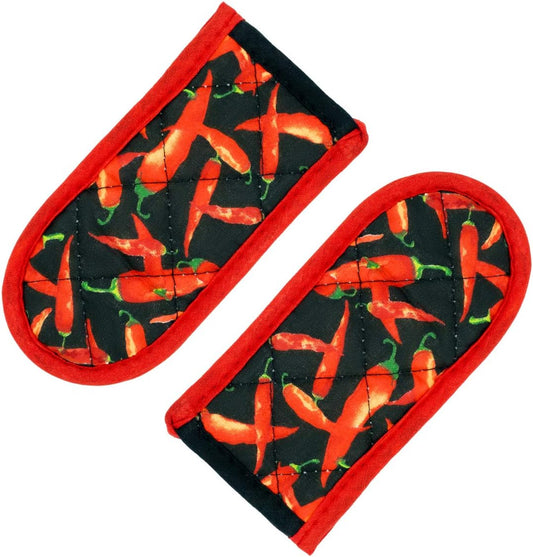 Evoio Cast Iron Skillet Handle Covers, Pan Pot Handle Covers Heat Resistant, Hot Handle Covers, Pan Pot Cast Iron Handle Holder Sleeves Mitt for Kitchen, BBQ and Baking Cookware (2-Pack Red Pepper)