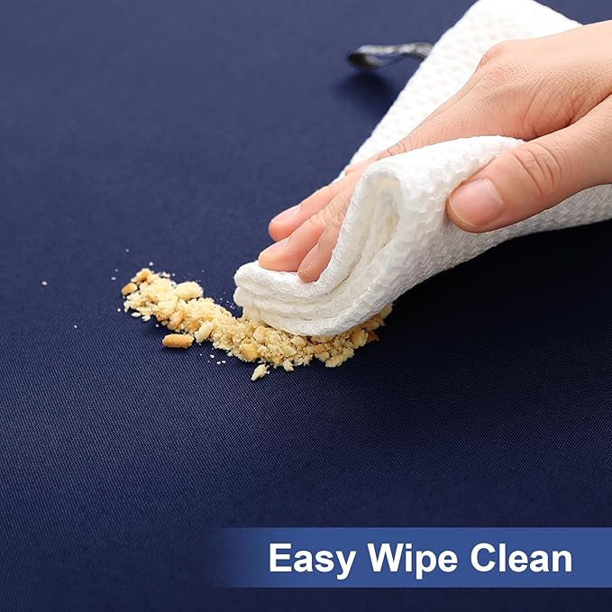 homing Rectangle Table Cloth Cover, Waterproof Polyester Elastic Fitted Tablecloth, Fits for 8 Foot Folding Tables, Washable Table Protector for Picnic, Camping, Outdoor (Navy Blue, 36" x 96")