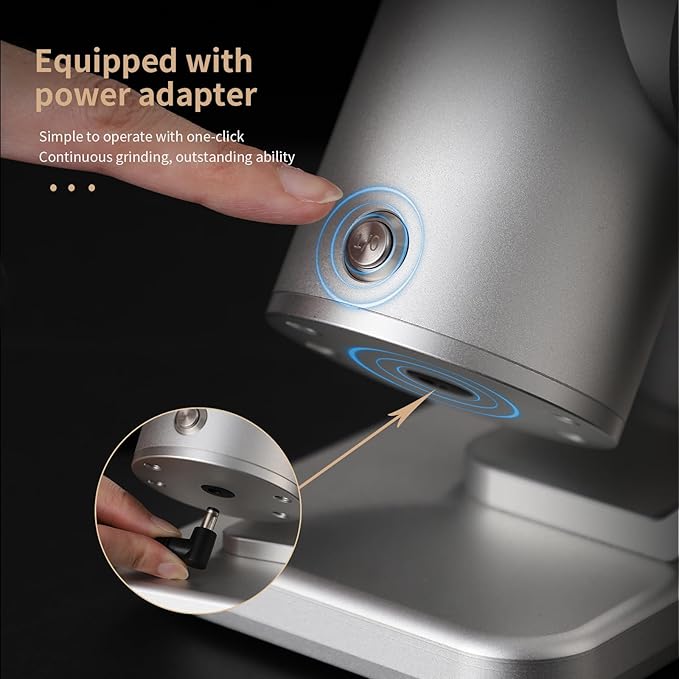 Electric Espresso Grinder, Coffee Bean Grinder for Home Use, Burr Coffee Grinder with 38MM 6-Star CNC Conical Burr and Magnetic Lid & Dosing Cup, Stepless Adjustment