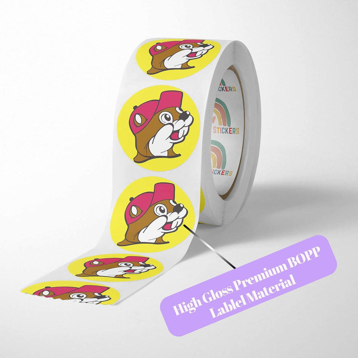 150 Custom Circle/Square BOPP Roll Labels- Personalized Stickers for Business Logo, Party, Wedding Favor, Baby Shower-Any Design Text + Image, Matte/Gloss Finish (2 Inch Square)