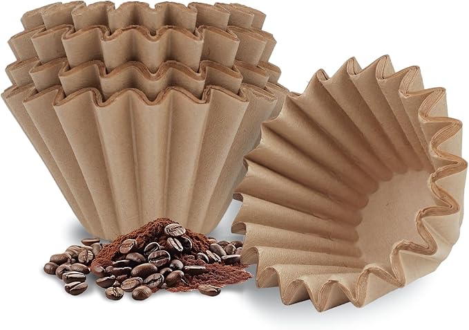 Disposable Small Coffee Filters,100PCS Unbleached Basket Coffee Paper Filter for Ninja Pods & Grounds Specialty Single-Serve Coffee Maker PB051 PB041, Kalita Wave Dripper 155, 1-2 Cup
