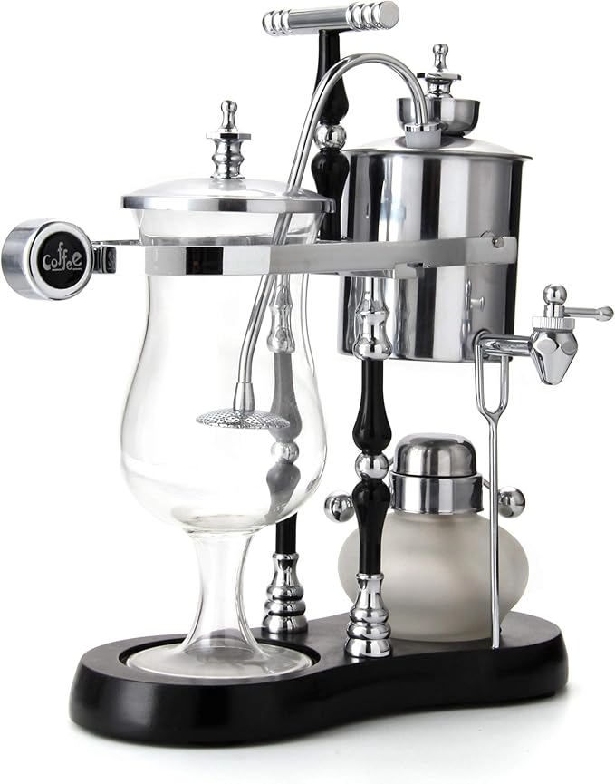 Diguo Belgian/Belgium Balance Siphon/Syphon Coffee Maker. Elegant Double Ridged Fulcrum with Tee handle