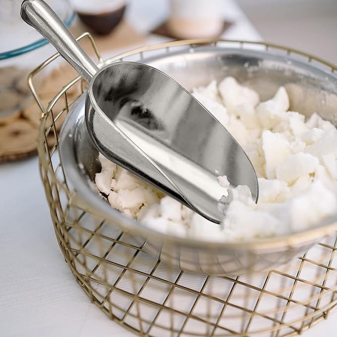 Amazing Abby - Elsa - 12-Ounce Aluminum Ice Scoops (Set of 2), Cast Aluminum Utility Scoops, Food-Grade, Good for Home and Commercial Use, NOT Dishwasher-Safe, Hand-Wash Recommended