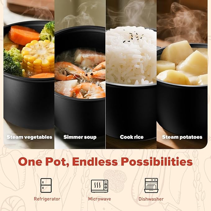 Large Microwave Cookware Steamer 3 Quart - AJXX Micro Cookware Vegetable Steamer for Cooking, Microwave Cooker with Food Container, Removable Filter and Lockab - BPA Free, Dishwasher Safe