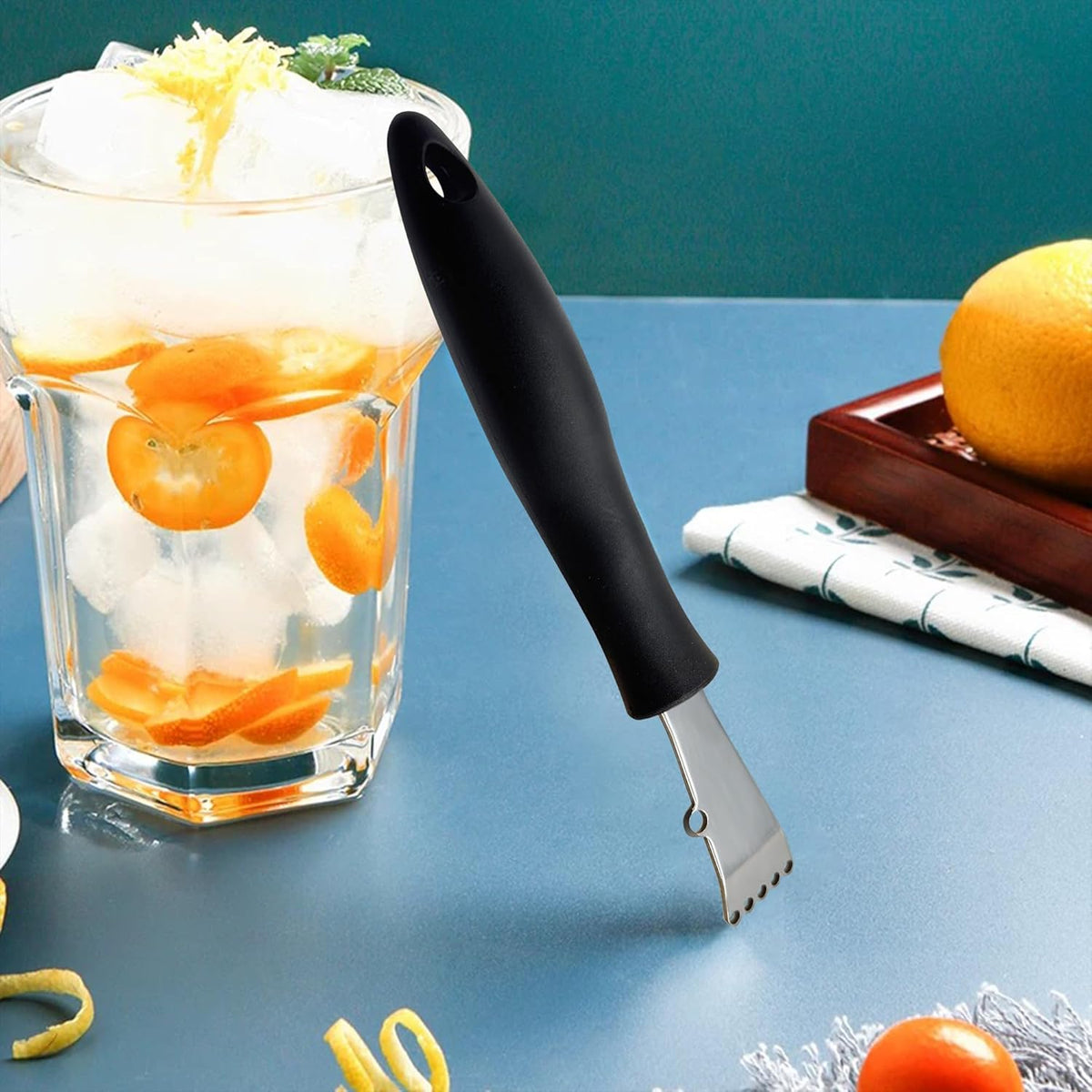 Channel Knife Lemon Peeler Zester-Garnish for Cocktail Mixers- Triangular, V-Shaped Stainless Steel Professional Grade Bar Tool-Fruit Peeler Zester (Peeler B)