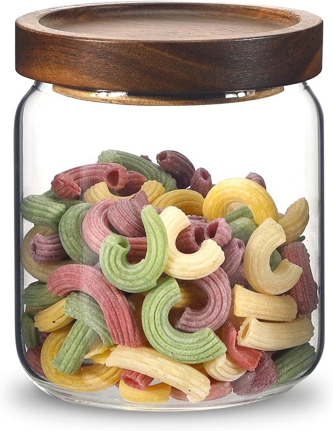 Glass Spice Jars Seasoning Containers Small Glass Jars with Lids Airtight Food Storage Canister for Kitchen Pantry Sugar Tea Coffee Bean Nuts Cookies Herbs Salt (473ml/16oz-1 pcs)