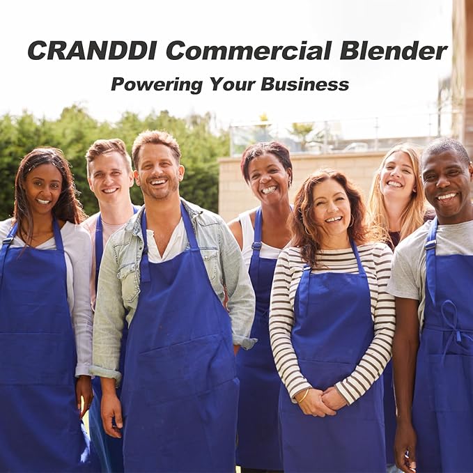 CRANDDI Commercial Blender, 2200W Countertop Blenders with Removable Shield, Quiet Smoothie Blender for Shakes and Ice Crushing, 52oz, 38000 RPM Professional Blenders for Kitchen, K80 (Black)