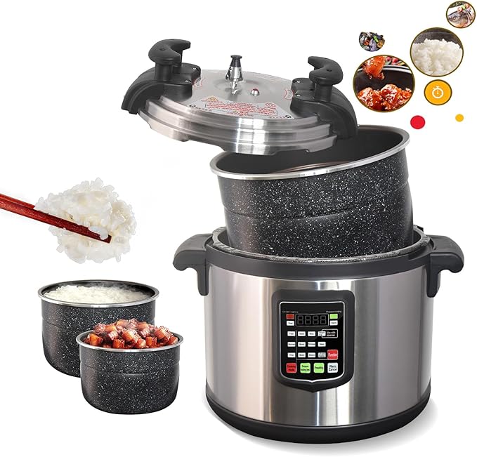 Kolice Commercial 220V (NOT 110V) Electric 21L Pressure Cooker, Multi Cooker Pressue Canner With Non-stick Inner Pot, 21L (22 QT), 3000W, For Hotel Restaurant Kitchen