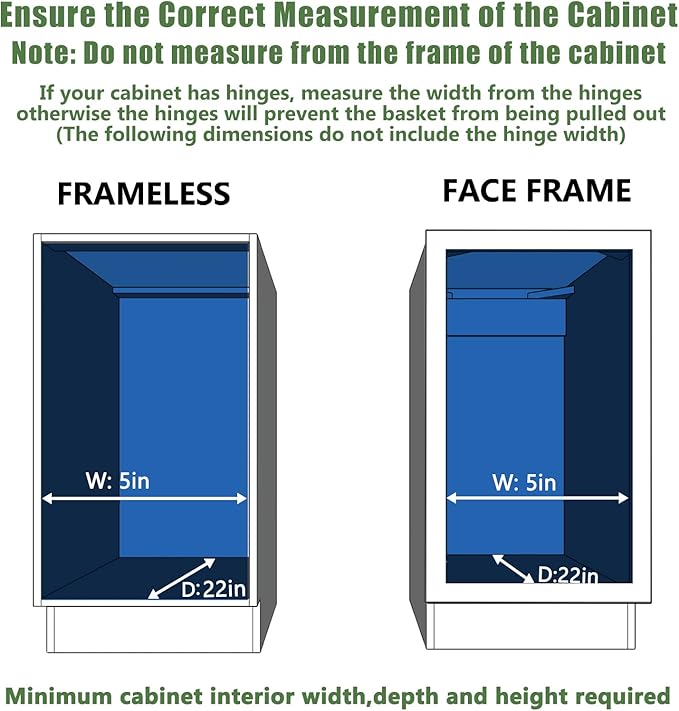 LOVMOR Pull Out Cabinet Organizer 5½" W x 21½" D, Kitchen Cabinet Pull Out Shelves Slide Out Storage
