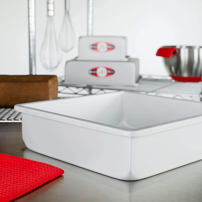 Fat Daddio's PSQ-10103 Anodized Aluminum Square Cake Pan, 10 x 3 Inch