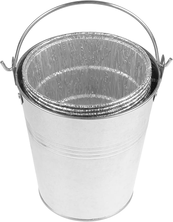 Drip Grease Bucket & 15-Pack Liners for Traeger 20/22/34, Pit Boss, etc Pellets Smoke (Silver 15)