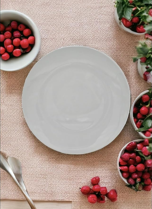 Festcool 2X14-inch Porcelain Circular Platters/Serving Plates, Platter, White, Stackable, Set of 2