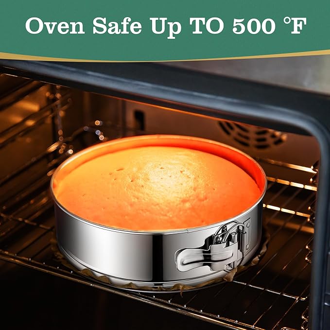 10 Inch Springform Cake Pan, Stainless Steel Springform Pans, Leakproof & Nonstick Cheesecake Pan with Removable Bottom, Round Spring Form Cake Pan For Baking