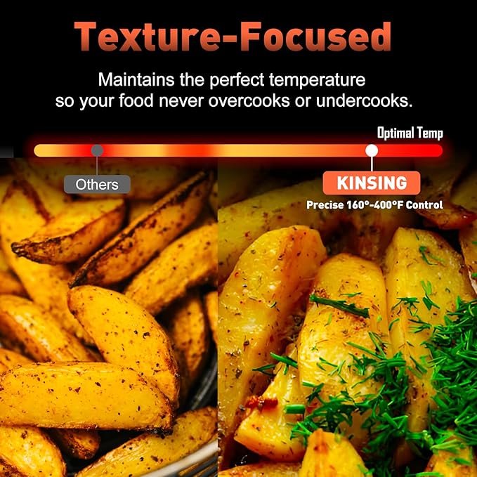 Air Fryer with Window Visible 8-in-1,Compact & Large 7.5-Qt,Up to 85% Less Oil,Roast, Bake, Dry, Reheat, Frozen, Broil,160-400℉ Even Results With Precise Temperature Control,Whole Metal Cover