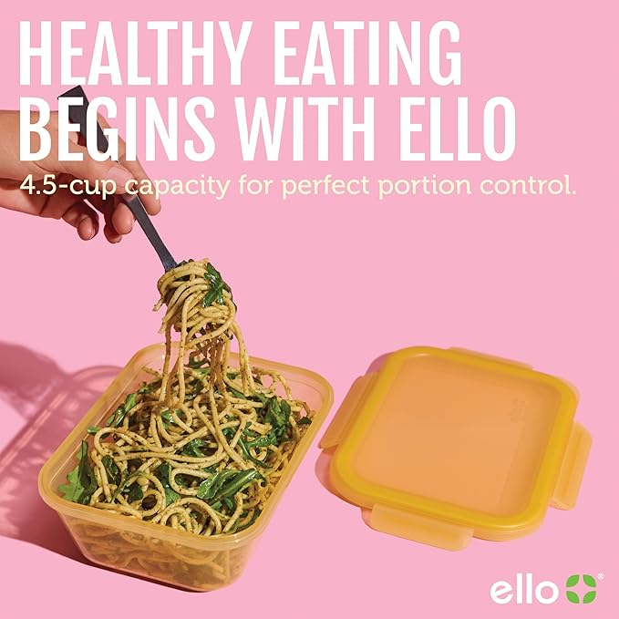 Ello Snap & Nest 10-Piece 4.5 Cup Plastic Meal Prep Set, Reusable Food Containers for Healthy Eating, Freezer, Dishwasher Safe, Sage