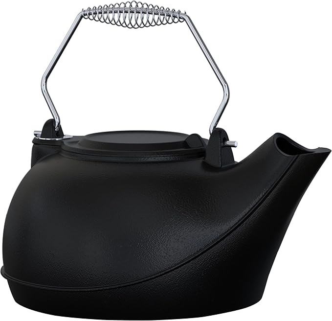 Fire Beauty Humidifying Iron Kettle，Stove Humidifier，Wood Stove Kettle，Cast Iron，Chrome handle