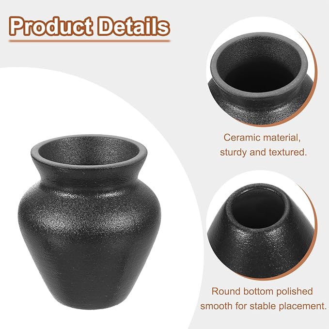 HARFINGTON Ceramic Chasen Stand 67mm Matcha Whisk Holder Teas Set Whisks Stand Traditional Matcha Tea Chasen Holder Tea Set Accessories for Tea Tasting, Black